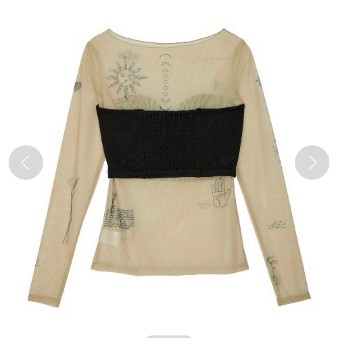 トップス PLANET SHEER TATTOO WITH BUSTIER TOP