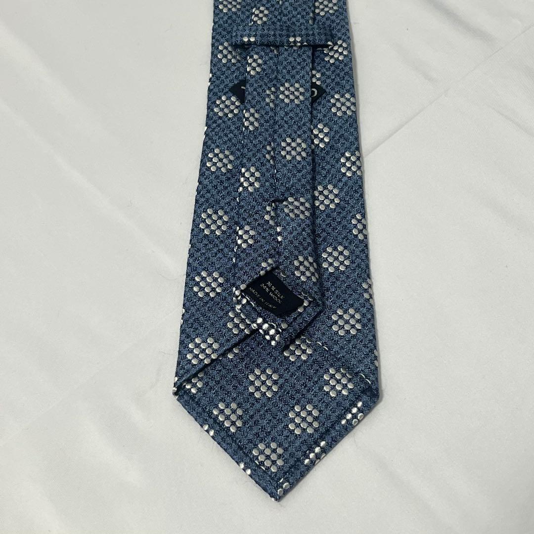 未使用級✨️TOM FORD ネクタイ 青 ブルー ドット 光沢 シルク ウール