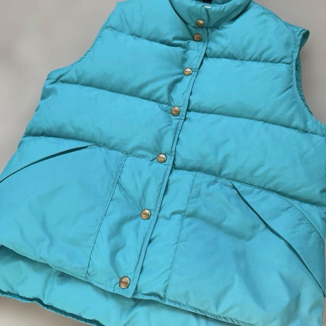 【美品】　L.L.Bean ダウンベスト　ターコイズブルー　80s