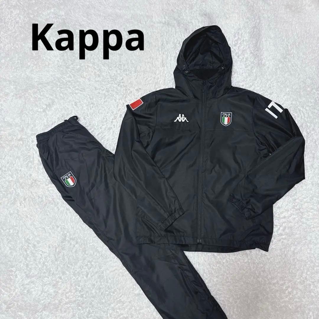 極美品！Kappa ナイロン　セットアップ　ブラック　スポーツウェア　イタリア