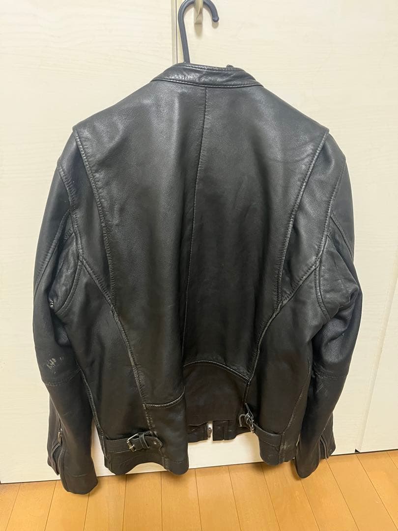 ブラックレザーシングルライダースジャケット Mサイズ