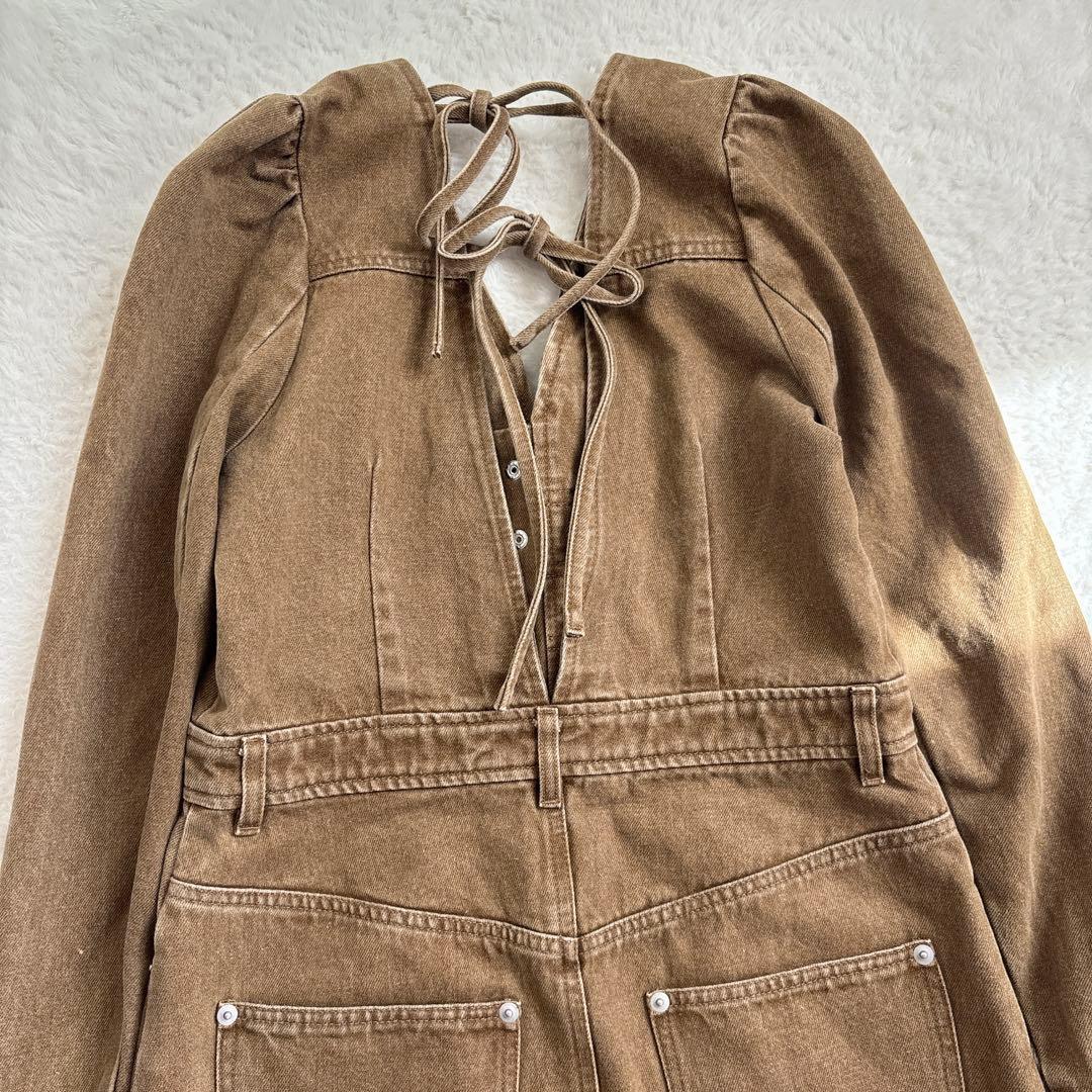 ワンピース AMERI ADORABLE BACK RIBBON DENIM DRESS