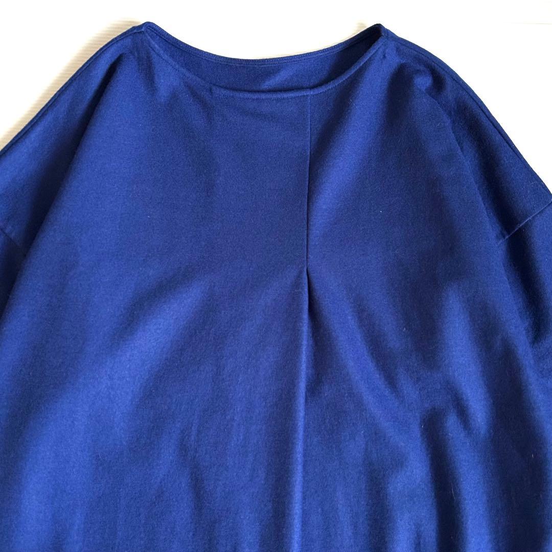 美品 HOUSE OF LOTUS ロングワンピース 圧縮ウール ブルー M