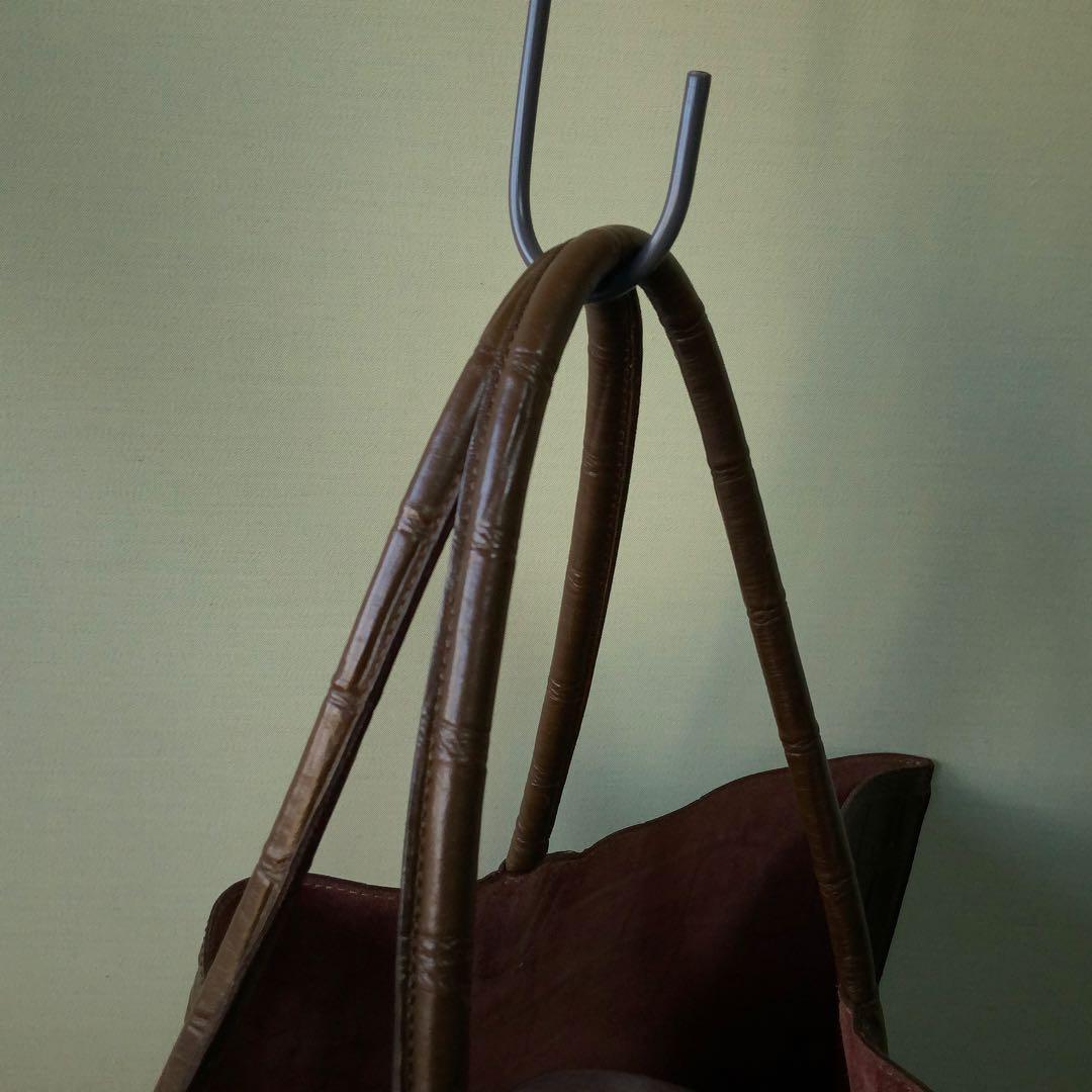 Felisi フェリージ クロコ型押し レザートート ブラウン 大容量 美品