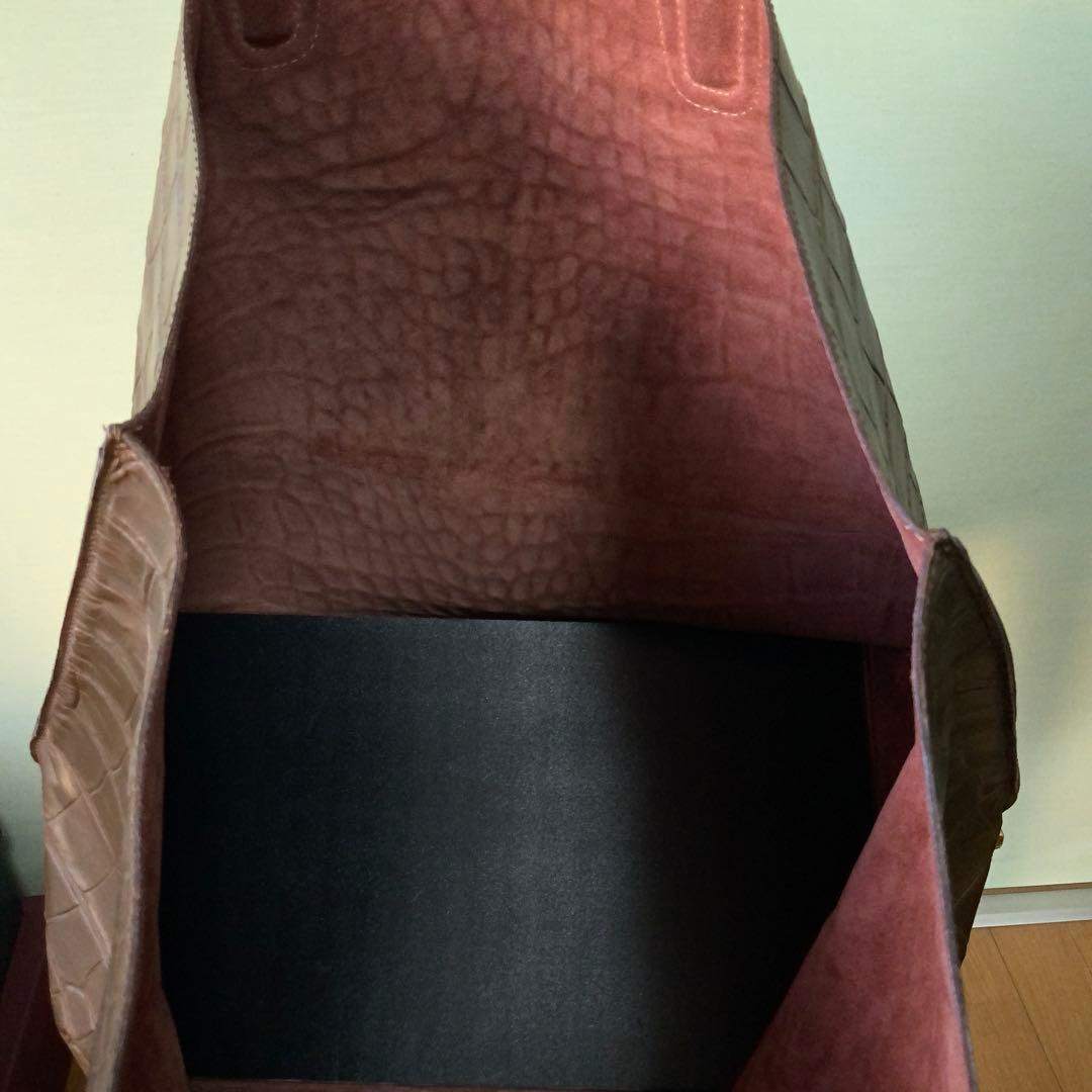 Felisi フェリージ クロコ型押し レザートート ブラウン 大容量 美品