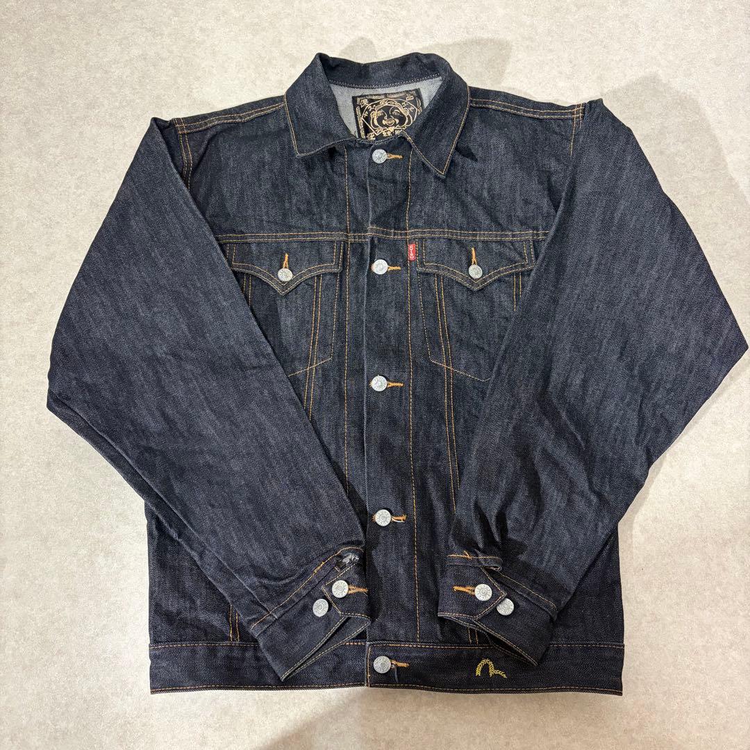 EVISU デニムジャケット ロゴ刺繍　濃紺　エビスデニムジャケット