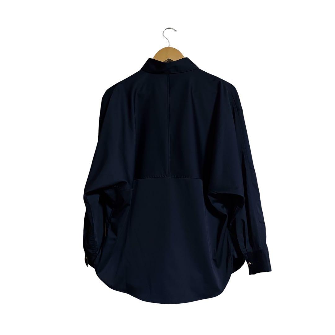 【美品】Loungedress サテンBIGシャツ　ラウンジドレス　ネイビー