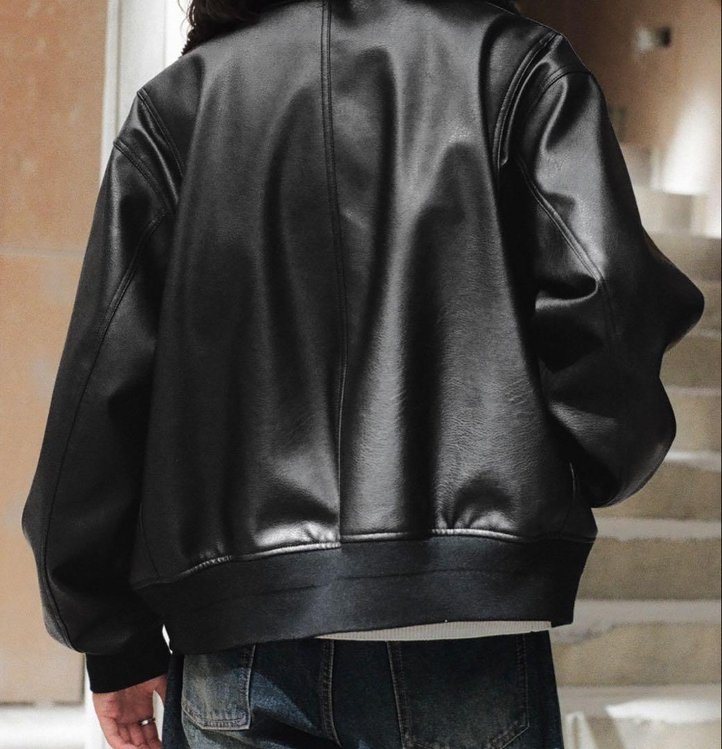 WYM 襟ボア ARTIFICIAL GRAIN FLIGHT BLOUSON