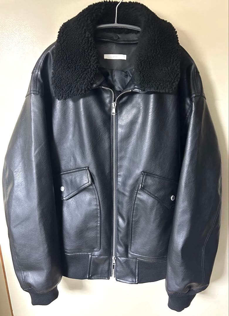 WYM 襟ボア ARTIFICIAL GRAIN FLIGHT BLOUSON