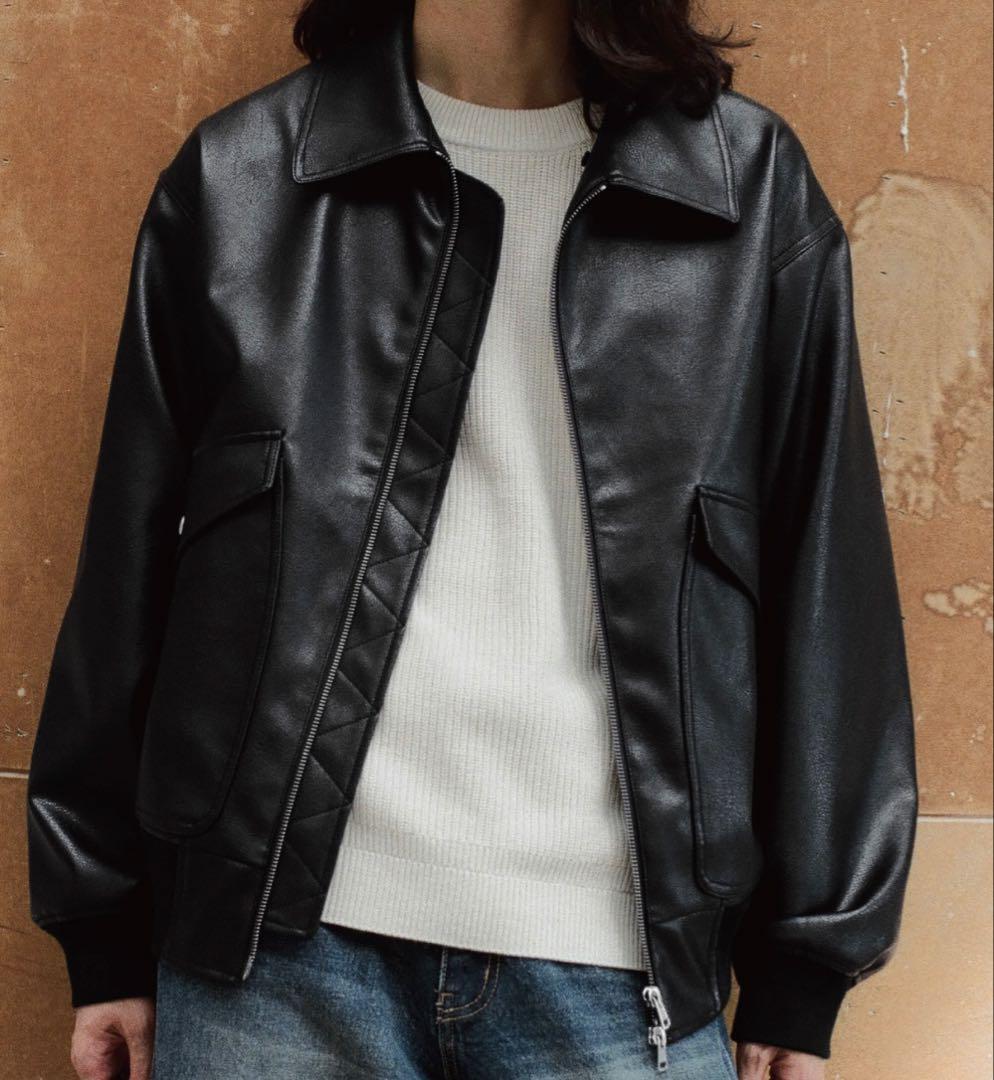 WYM 襟ボア ARTIFICIAL GRAIN FLIGHT BLOUSON