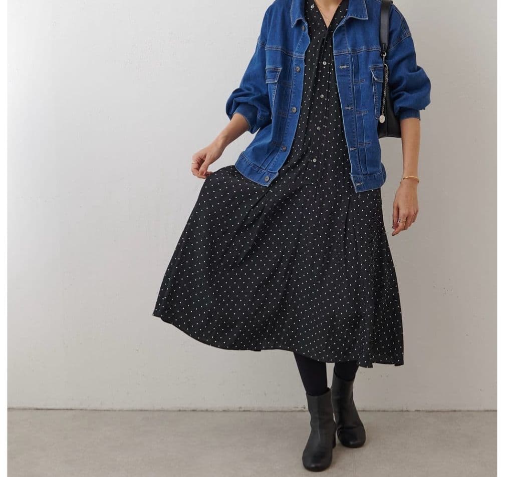 BEARDSLEY ドットカラーレスワンピース