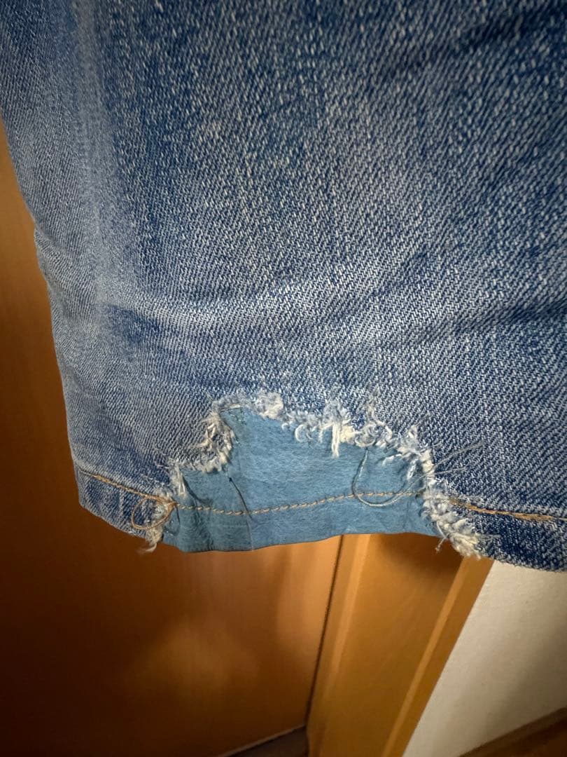 バックラッシュ　イサムカタヤマ　デニム　ダメージジーンズストレートデニム M