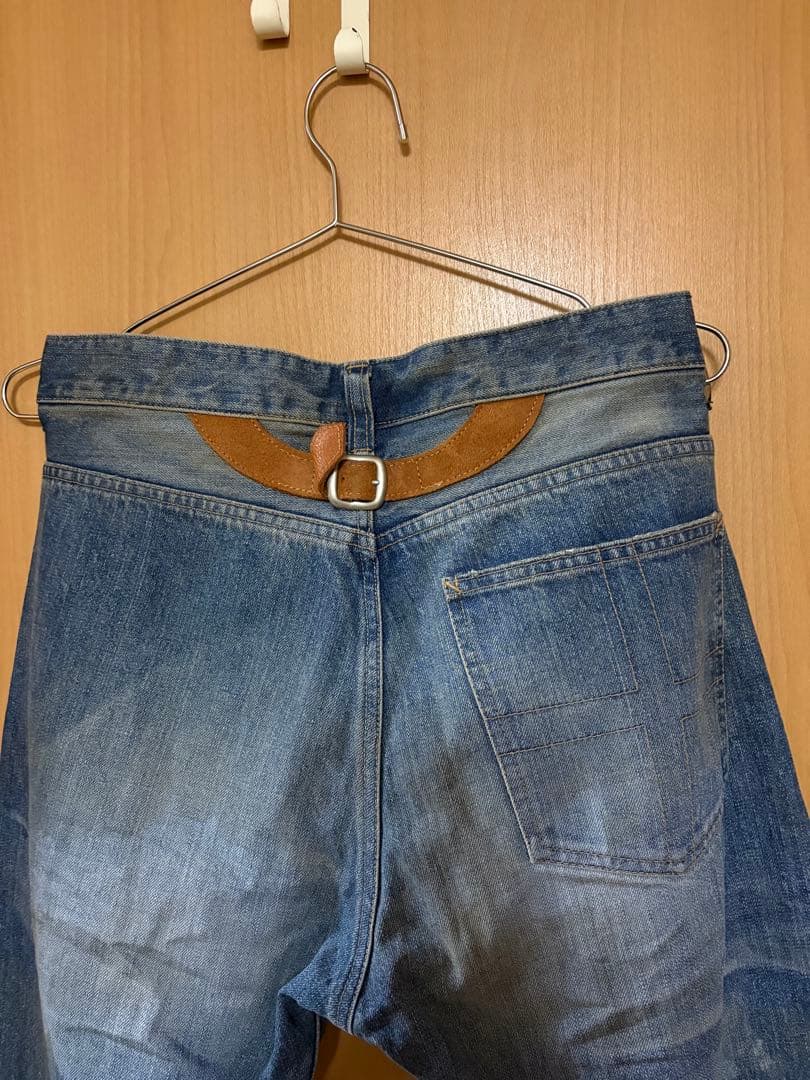 バックラッシュ　イサムカタヤマ　デニム　ダメージジーンズストレートデニム M