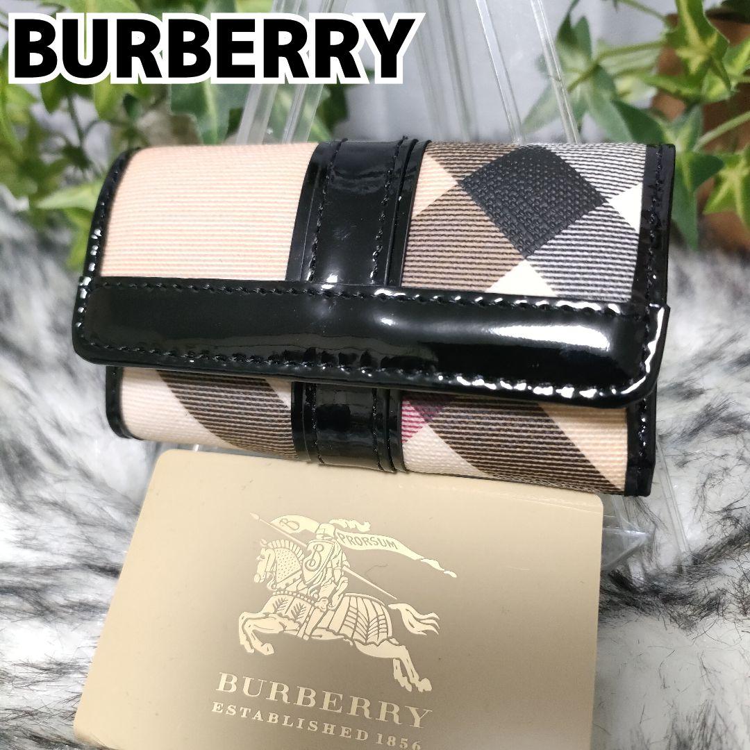 美品 バーバリー キーケース ノバチェック BURBERRY 鍵入れ6連チェック
