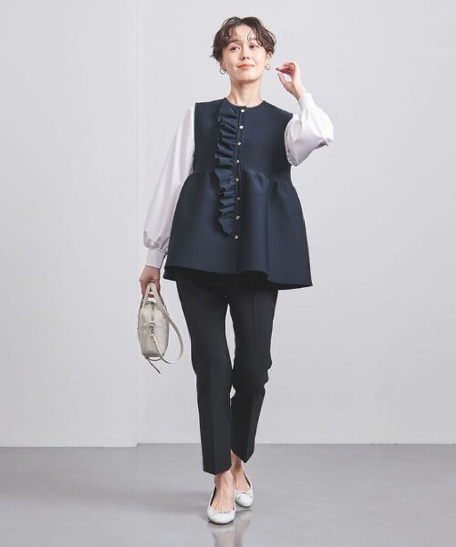 UNITED ARROWS P フリル ニットベスト ¥26,400