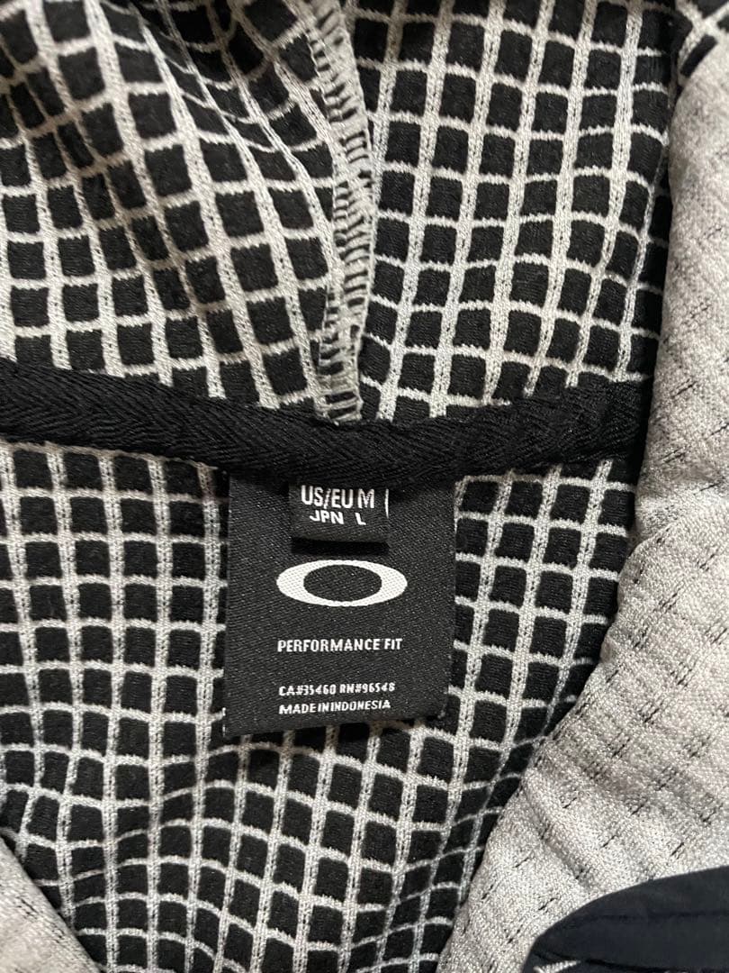 Oakley フルジップ パーカー L グレー ワッフル生地 フード付