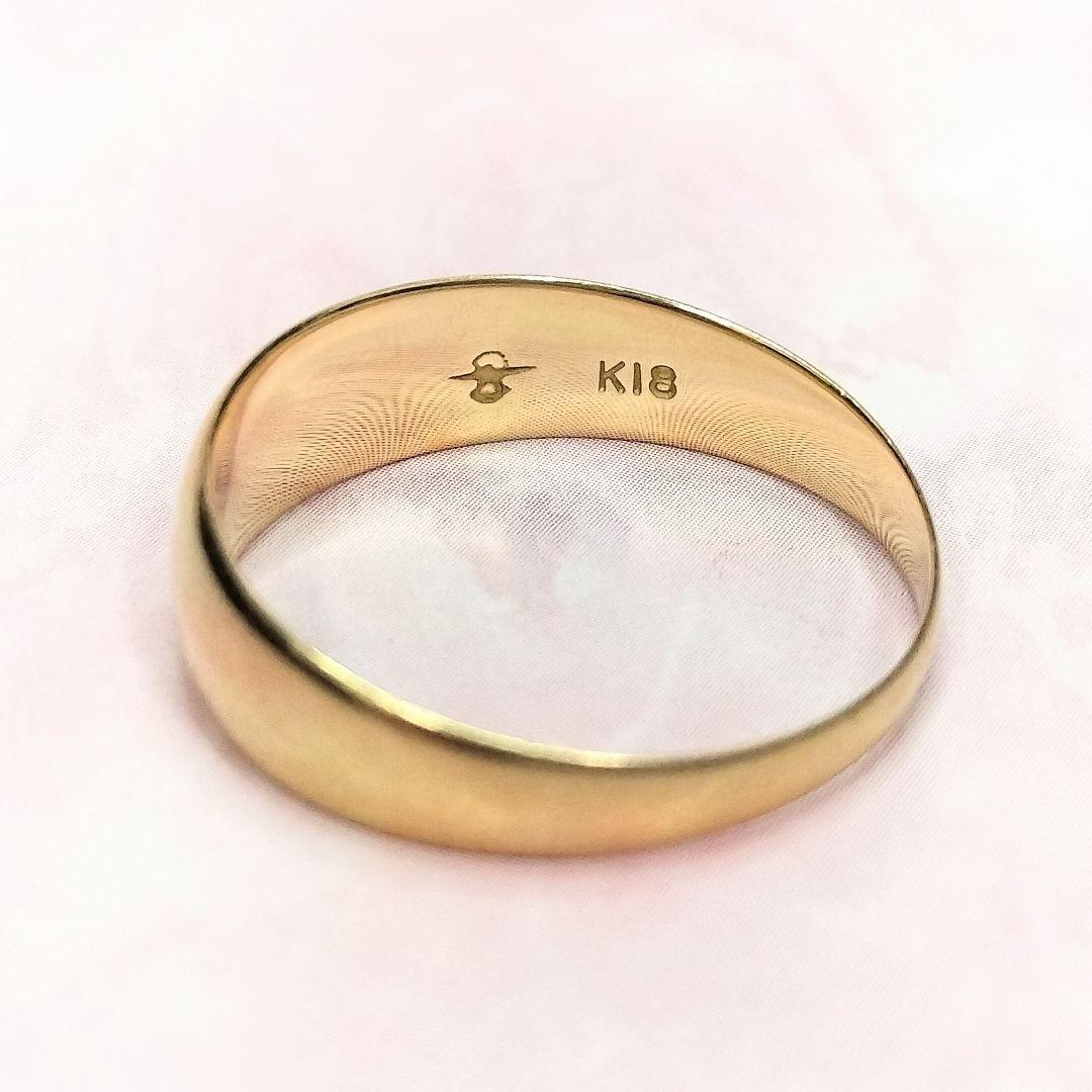 タイムセール♡K18 月型 甲丸 リング イエローゴールド 地金