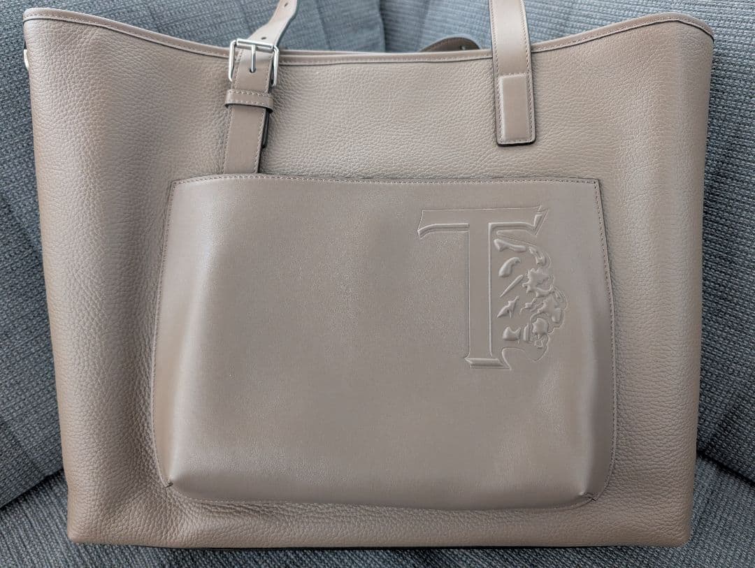 やまさん　Tod's Tライオン トープ レザー トートバッグ