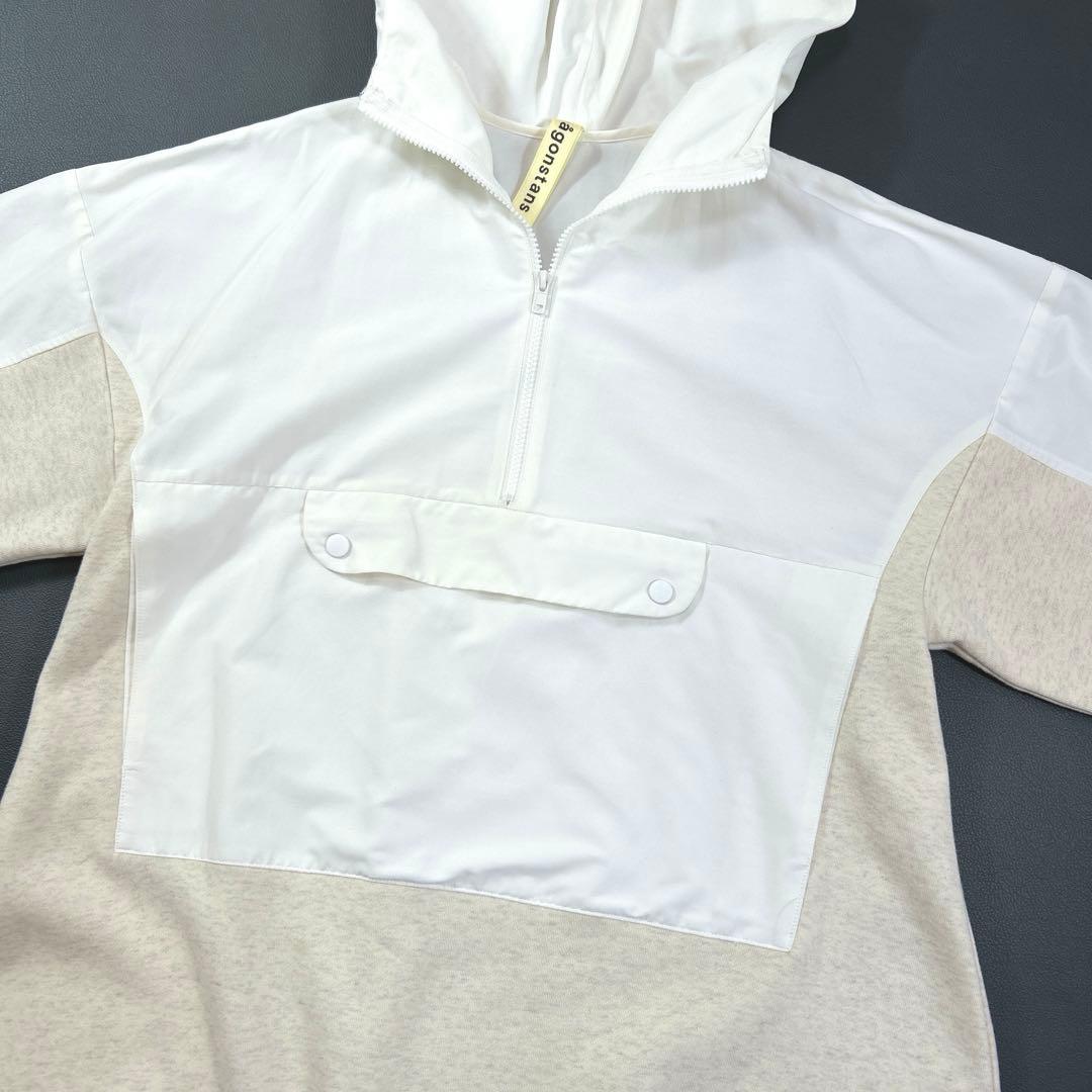 美品✨ナゴンスタンス 人気 パーカーワンピース ロング ゆったり ベージュ 白