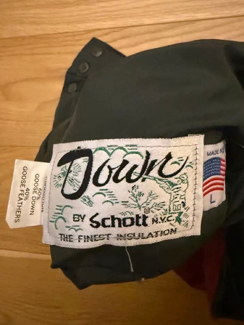 USA製 Schott リバーシブル ダウンベスト カーキ　レッド