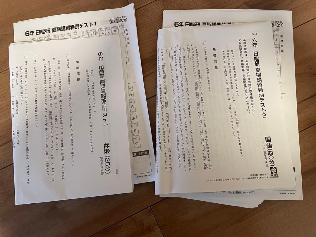 （最新）2026年受験終了組　日能研小6テストと問題集セット