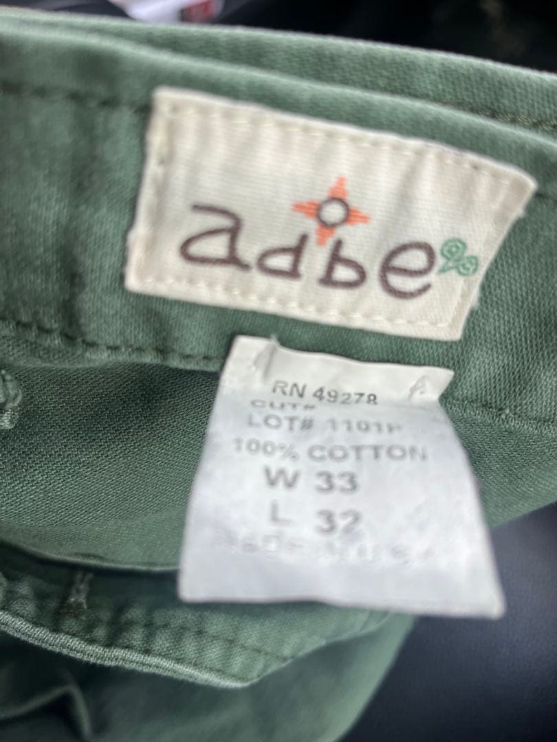 USA製 adbe ベイカーパンツ W33L32 カーキ 90s y2k