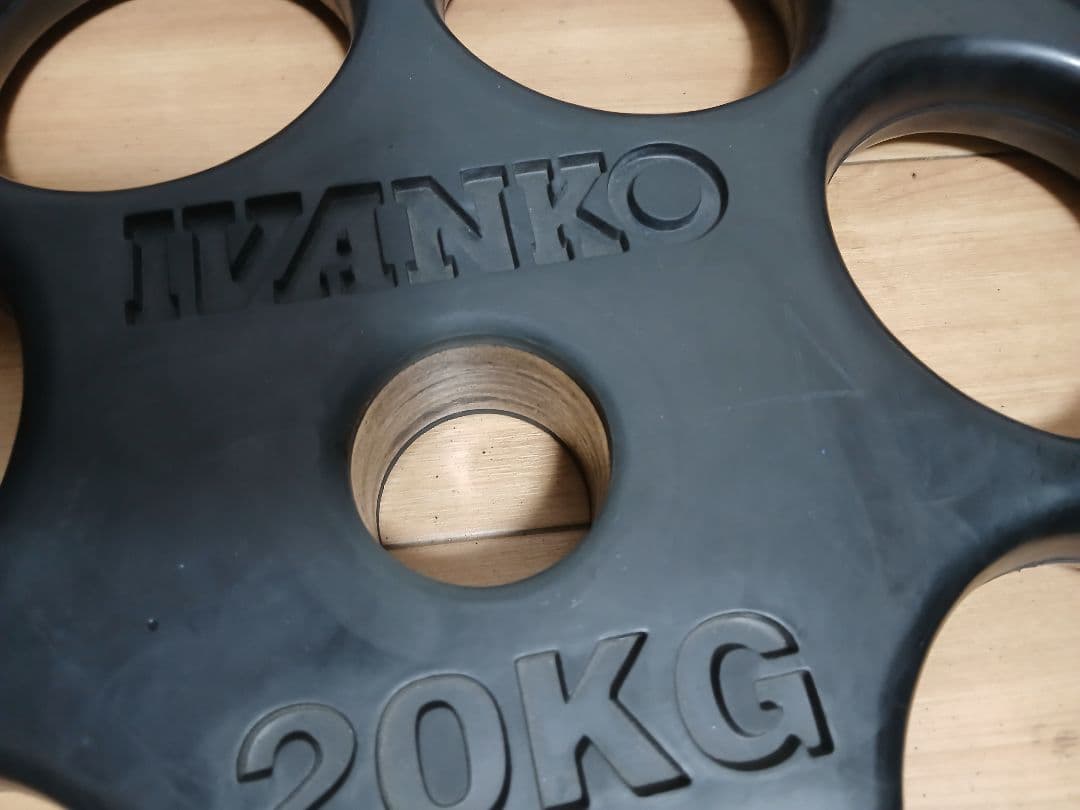 ②IVANKOイヴァンコ ラバープレート20kg x1枚穴径50mm(同時購入)