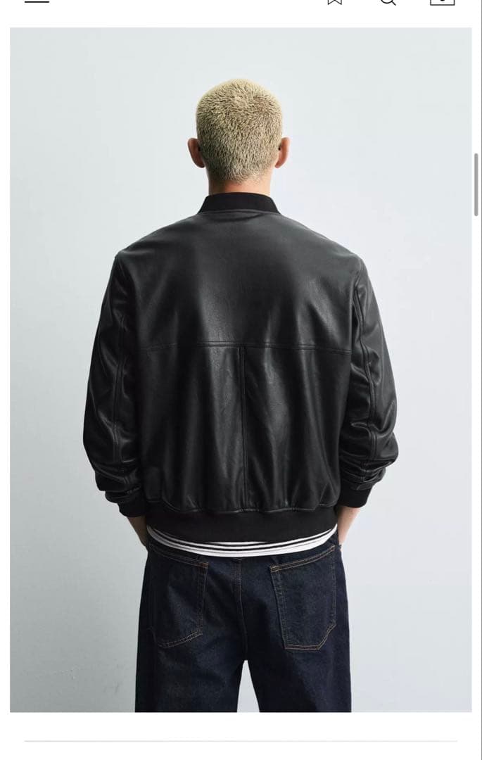 ZARA フェイクレザーボンバージャケットL