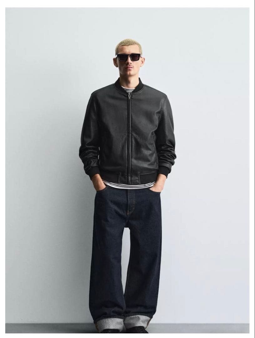 ZARA フェイクレザーボンバージャケットL