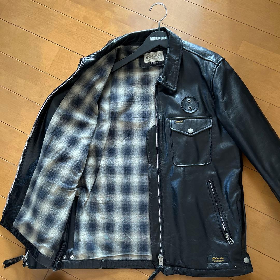 ス*バ様 NEIGHBORHOOD バッファローレザー シングルライダース ジャ