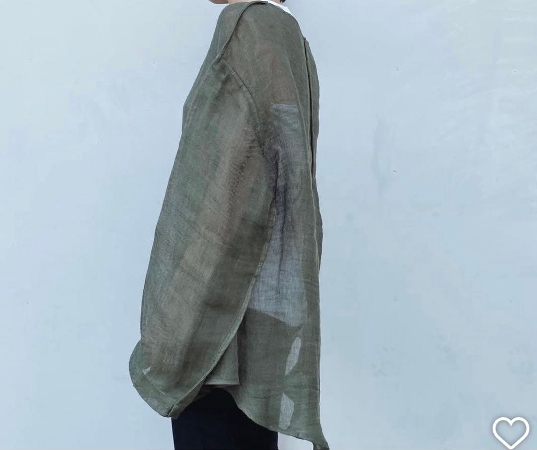 eriko katori リネンガーゼ　長袖シャツ　ERiKOKATORi