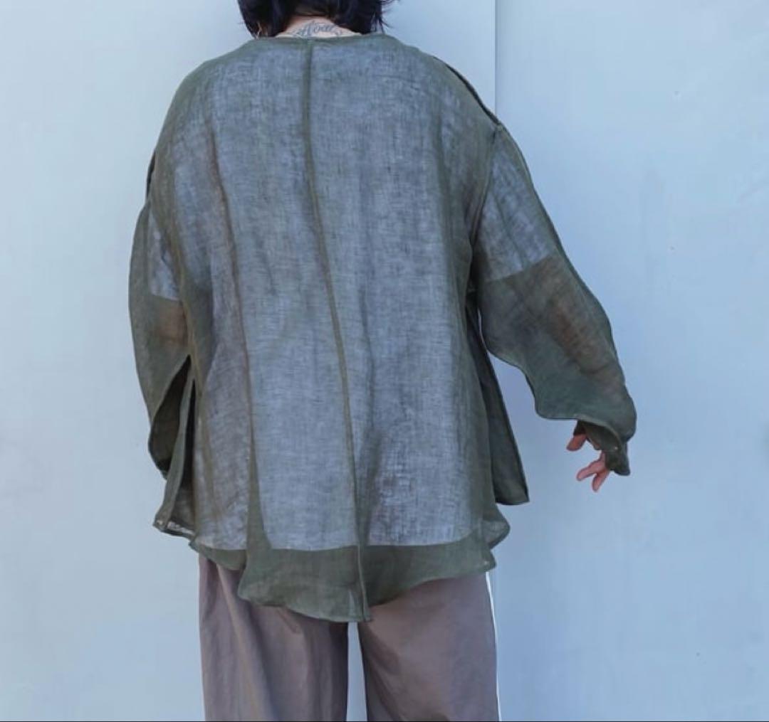 eriko katori リネンガーゼ　長袖シャツ　ERiKOKATORi