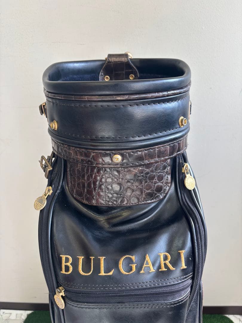 【超希少・高級感】BVLGARI ブルガリ ゴルフキャディバッグ クロコ型押し