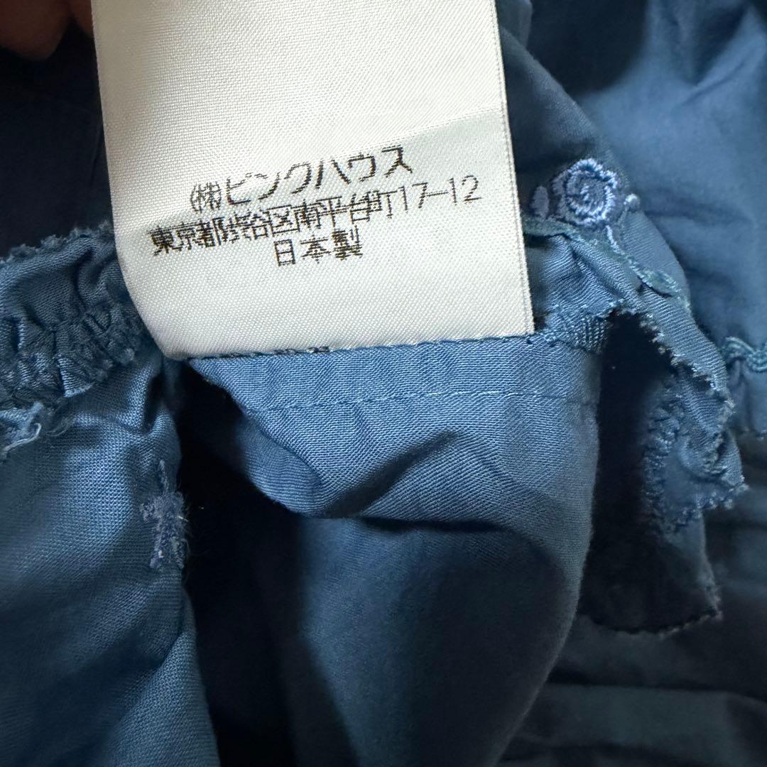 ピンクハウス　レア　フード付き　ブラウス　シャツ　ジャケット　ブルー　バラ刺繍