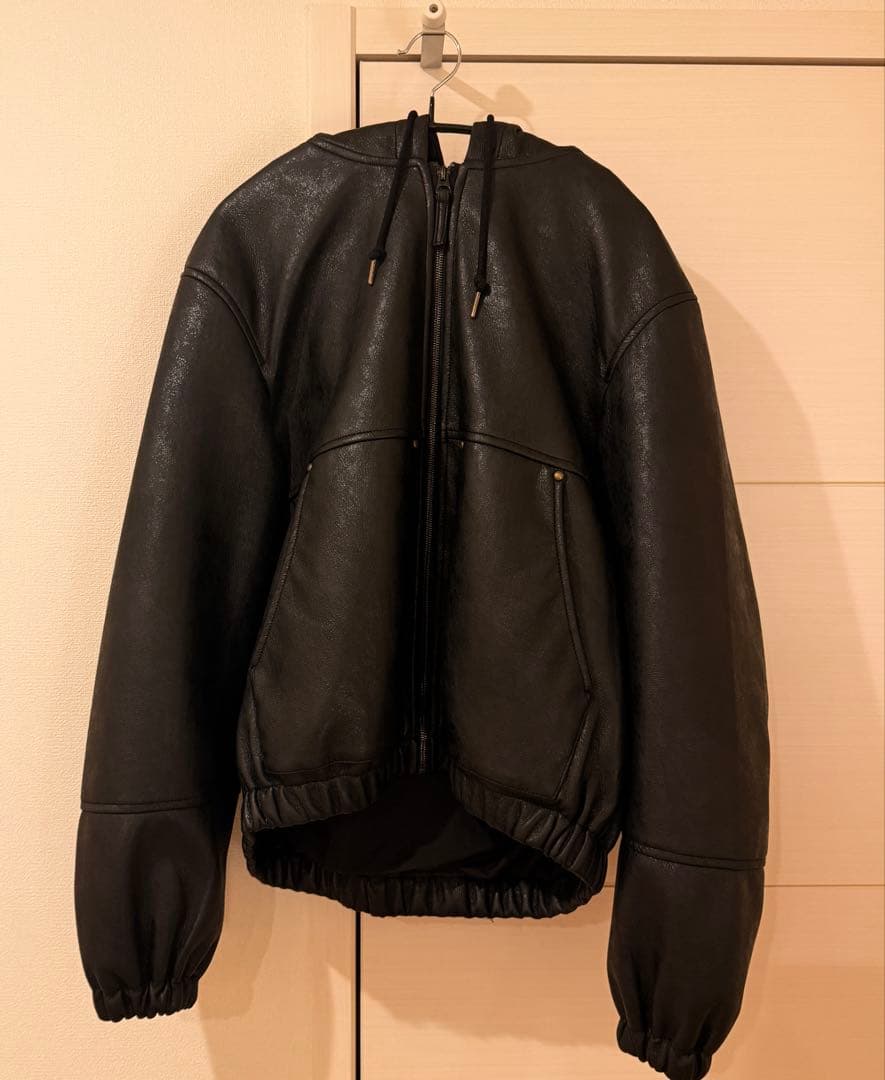 廣*孝様 ZARA レザーパーカー　フーデッド　ジャケット
