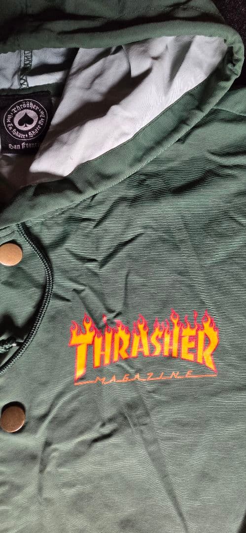 THRASHER FLAMロゴ HOODY COACH JACKET