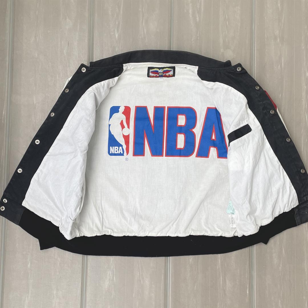 【1995年USA製】ジェフハミルトン 革ジャケット NBA ブルズ ビンテージ