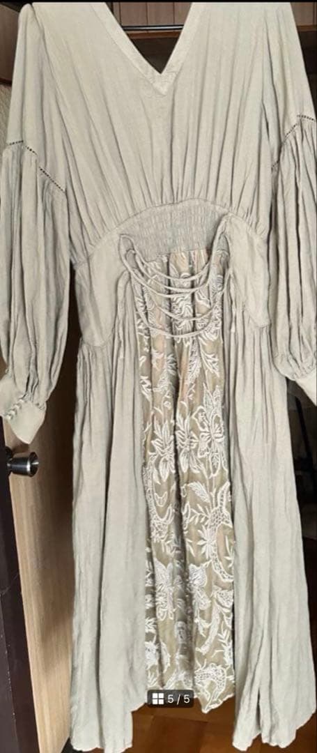 AMERI MEDI EMBROIDERY TULLE LACE DRESS Ｍ