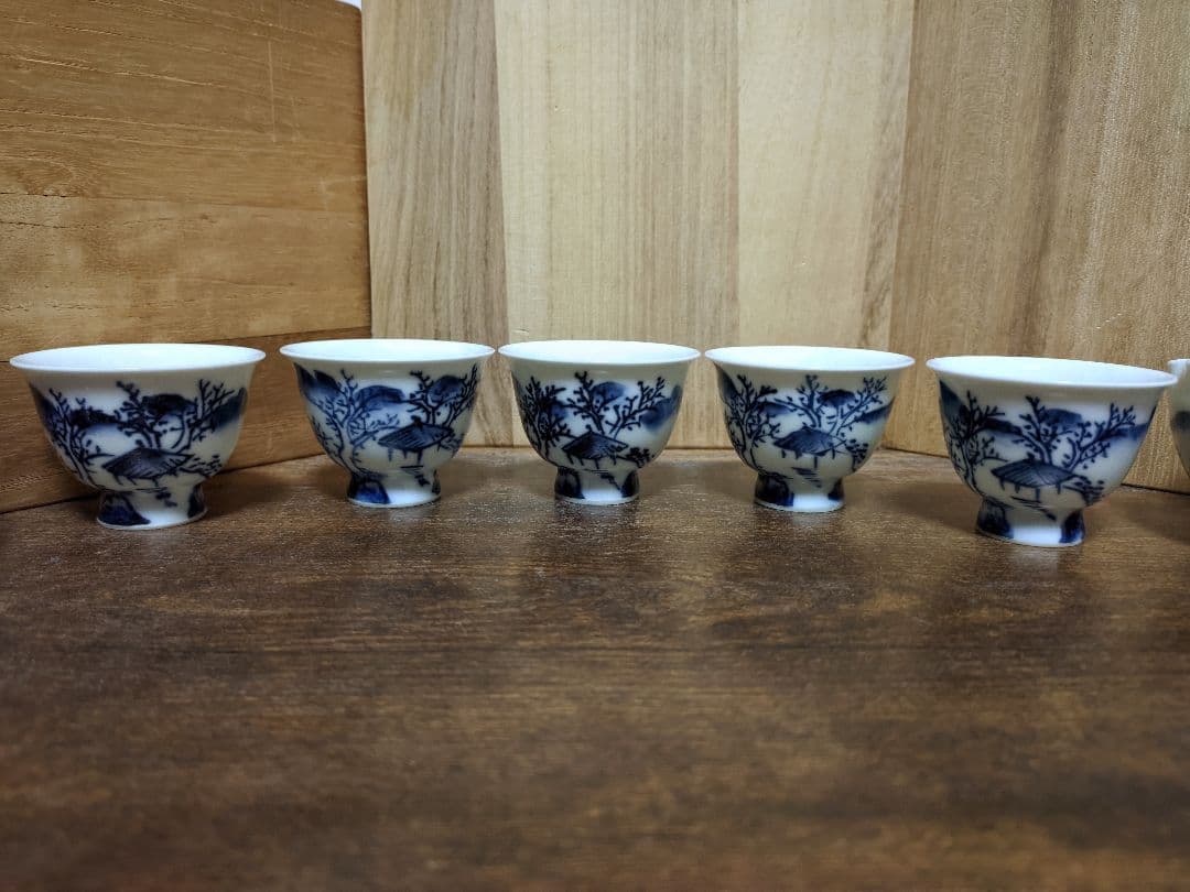 京焼 帝室技芸員 清風 与平 山水 染付 煎茶碗 茶杯 湯冷まし 煎茶道具 茶器