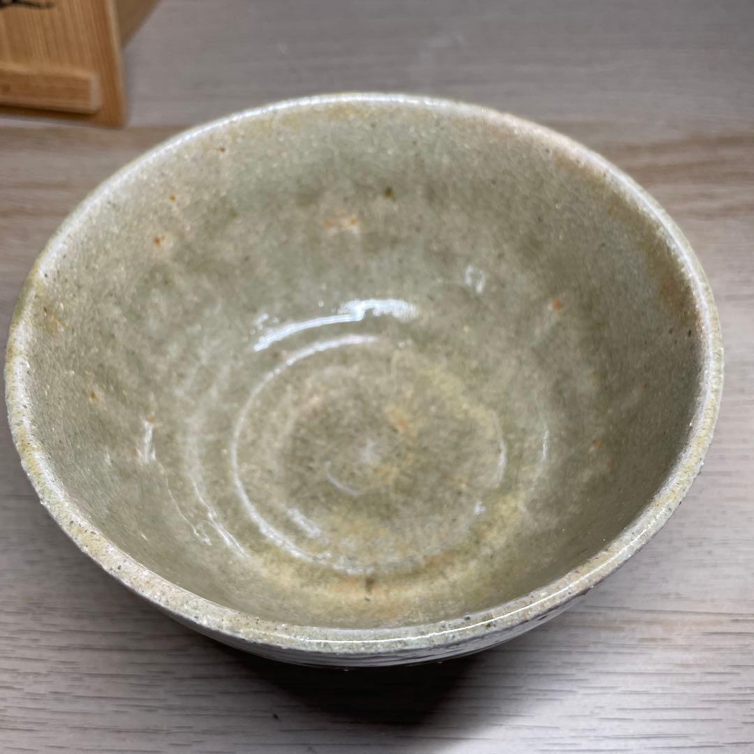 山本教行　灰釉茶碗　共箱