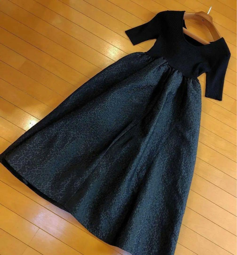 PLUS OTO.HA プラスオトハ ドッキングワンピース 黒 REI
