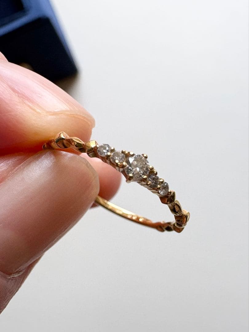 アガット K18 ダイヤモンド リング 0.08ct ゴールド