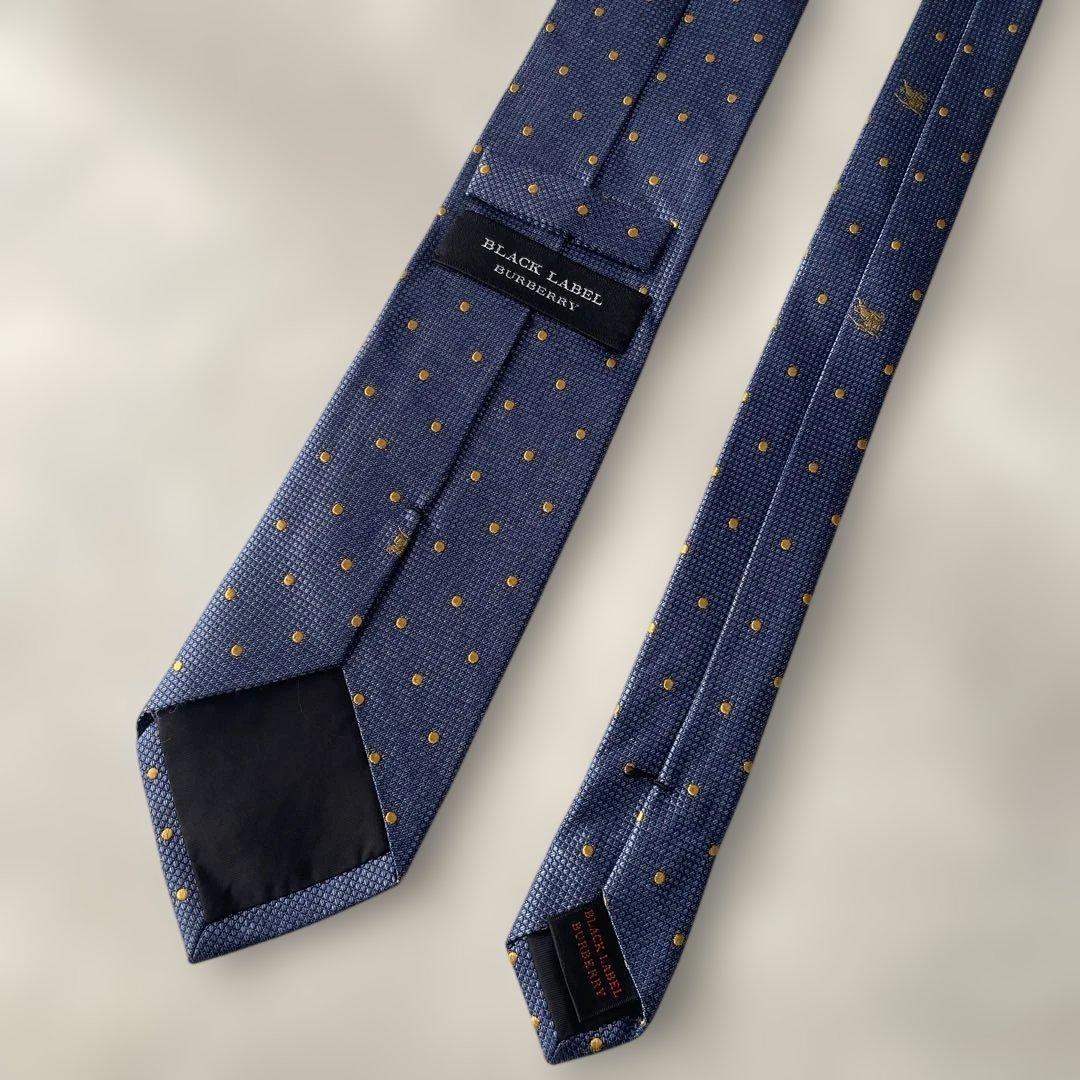 【ネクタイ】BLACK LABEL Burberry ネイビー ドット柄