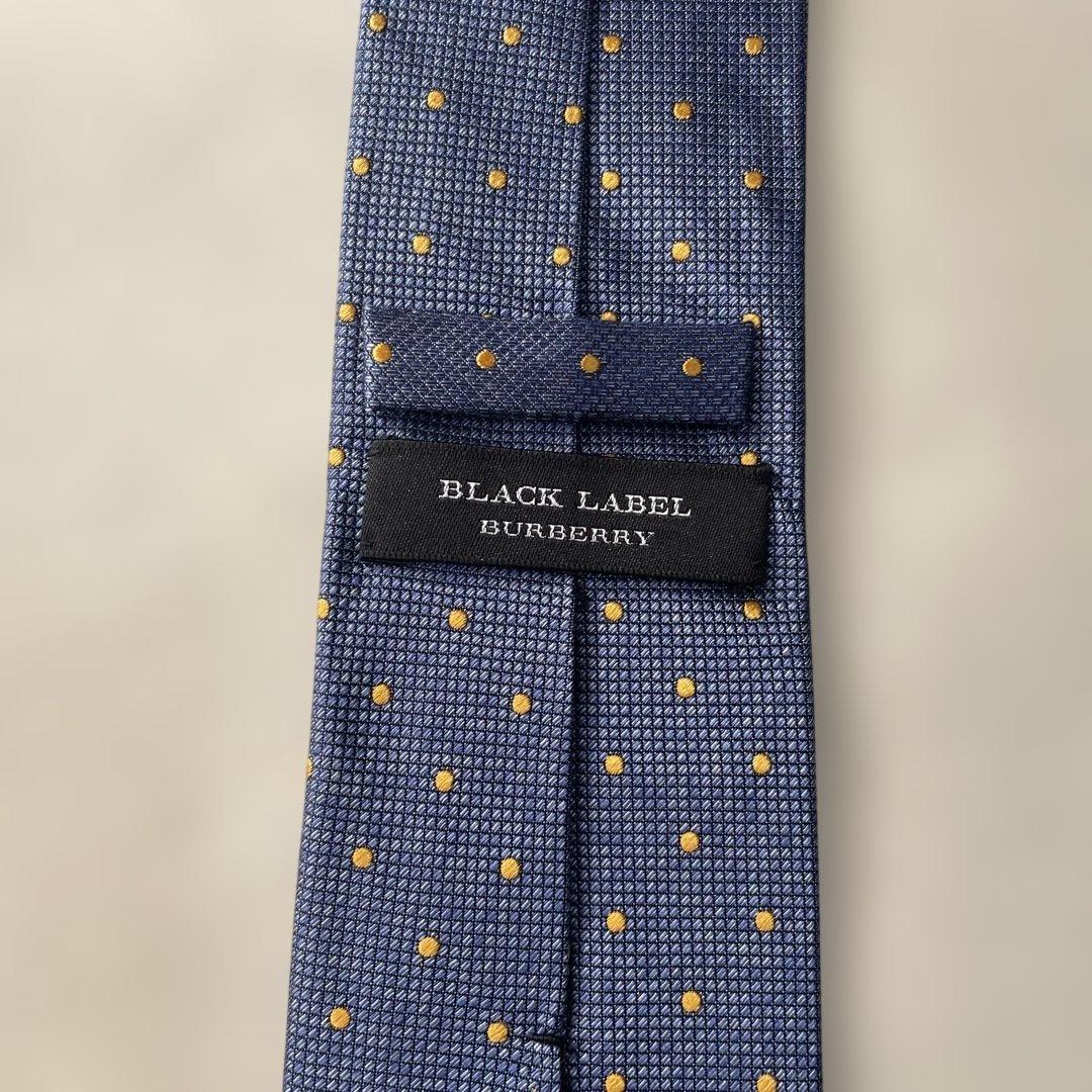 【ネクタイ】BLACK LABEL Burberry ネイビー ドット柄