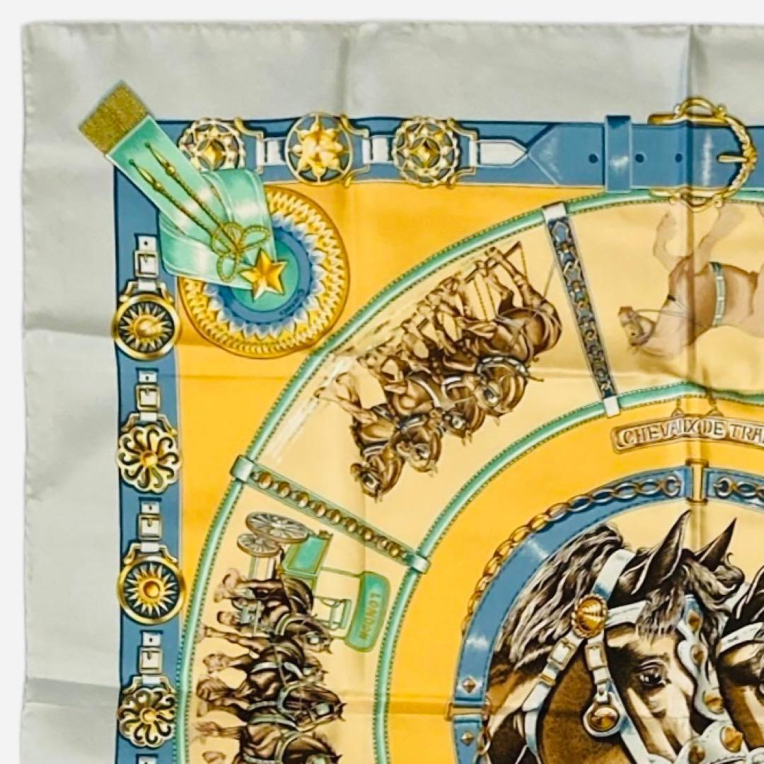 【美品】✨エルメス カレ90 Cheval de Trait 輓馬 箱付き