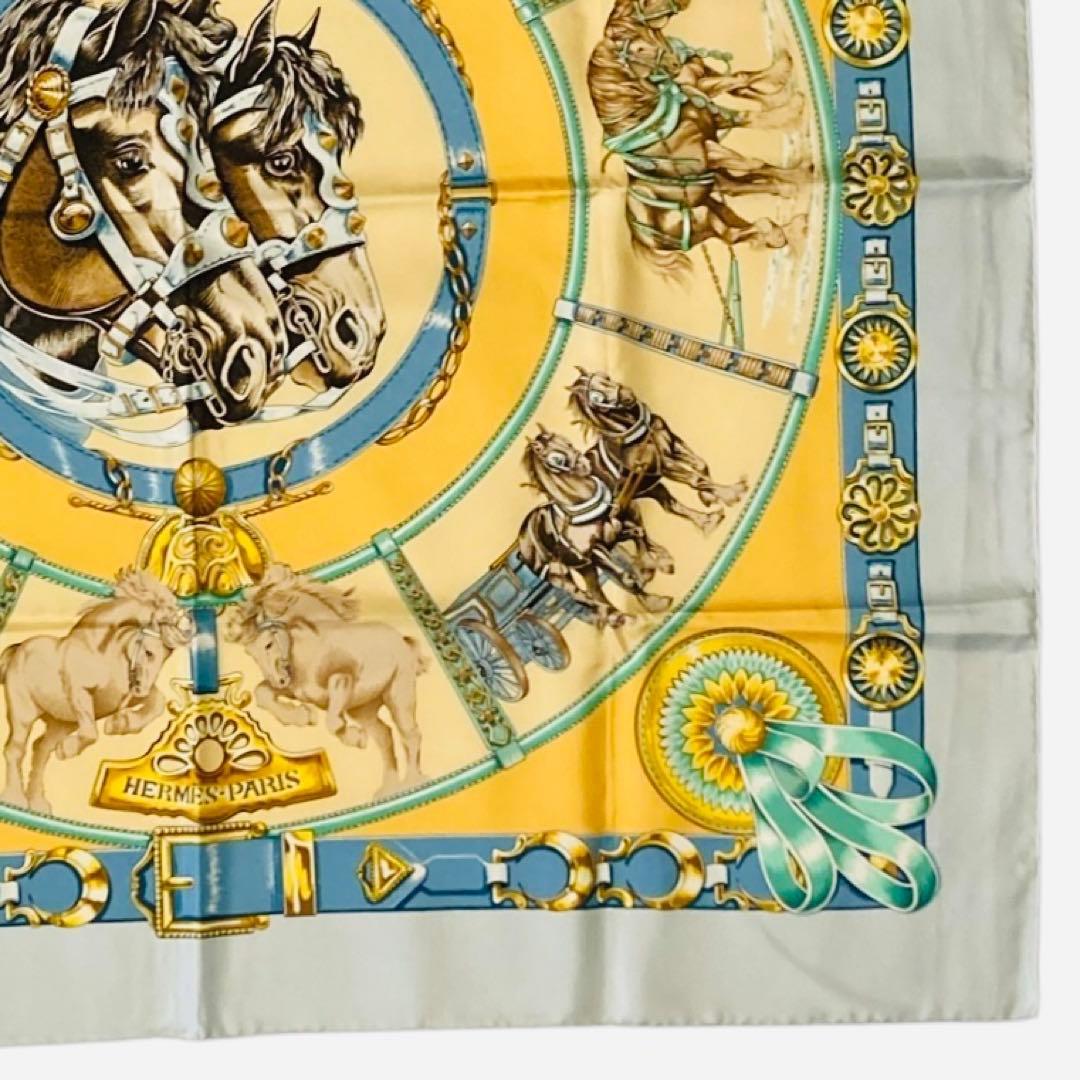 【美品】✨エルメス カレ90 Cheval de Trait 輓馬 箱付き