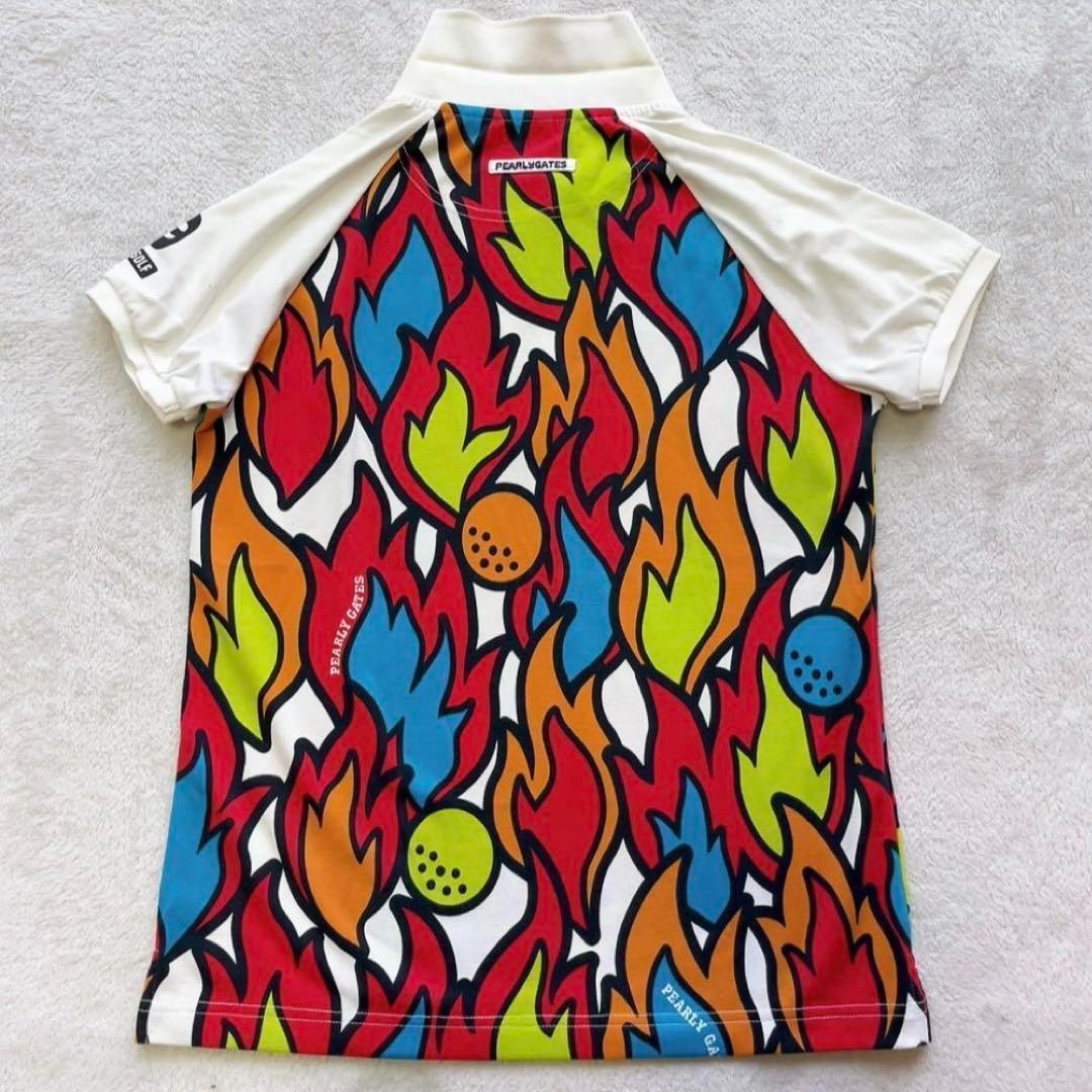 美品　近年　パーリーゲイツ セットアップ 　ポロシャツ　スカート　FIRE柄