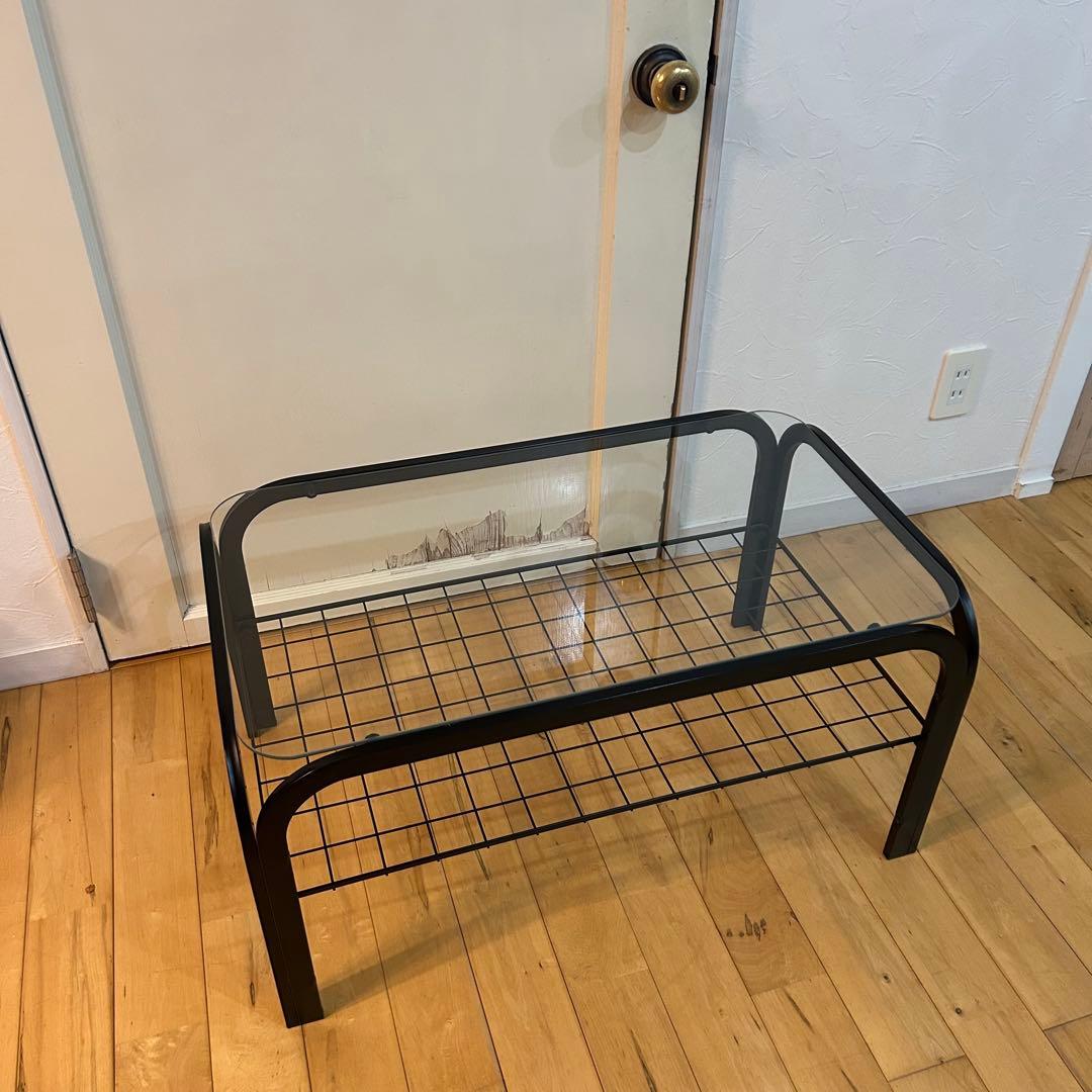 ☆レトロポップ☆モダン　80‘s ガラス　センターテーブル　コーヒーテーブル