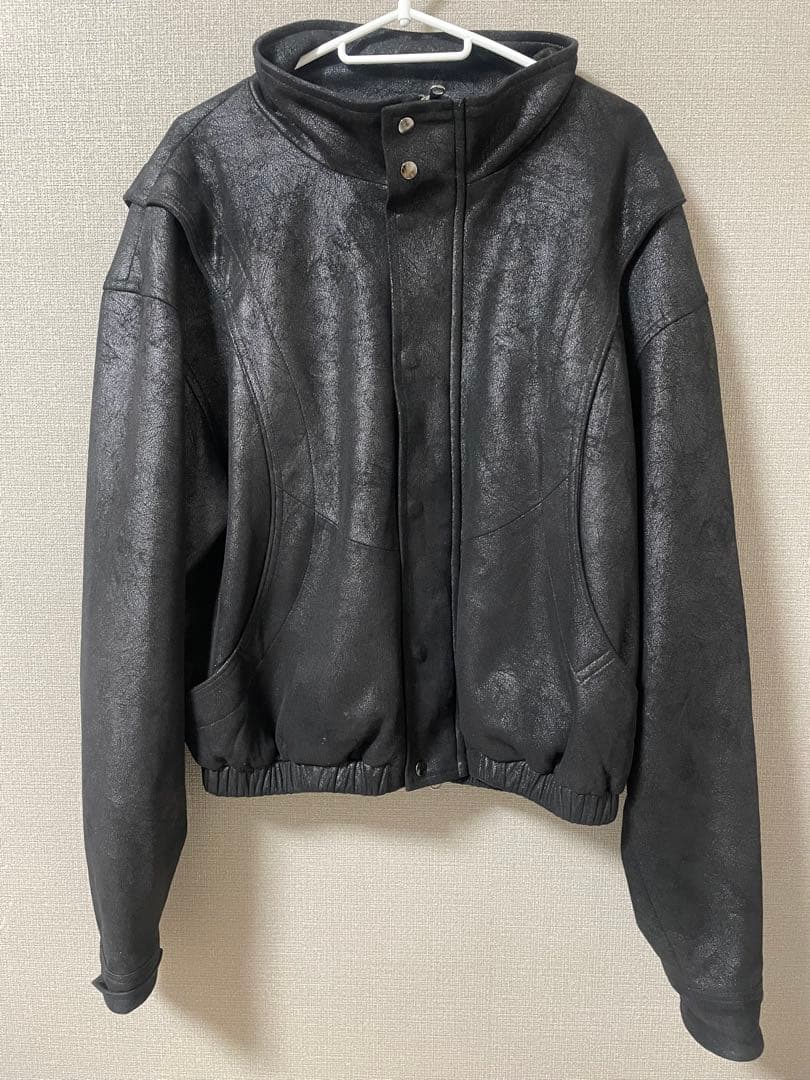 【nmtc+】　line leather jacket ブラック