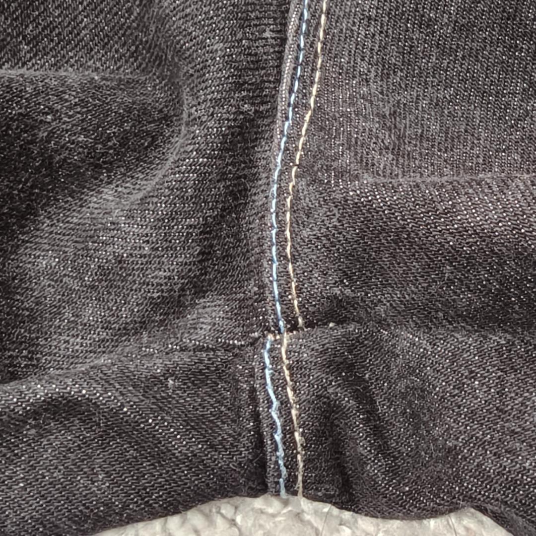 SOHK 刺繍 ワッペン デニムパンツ 34 黒 太め Y2K HIPHOP